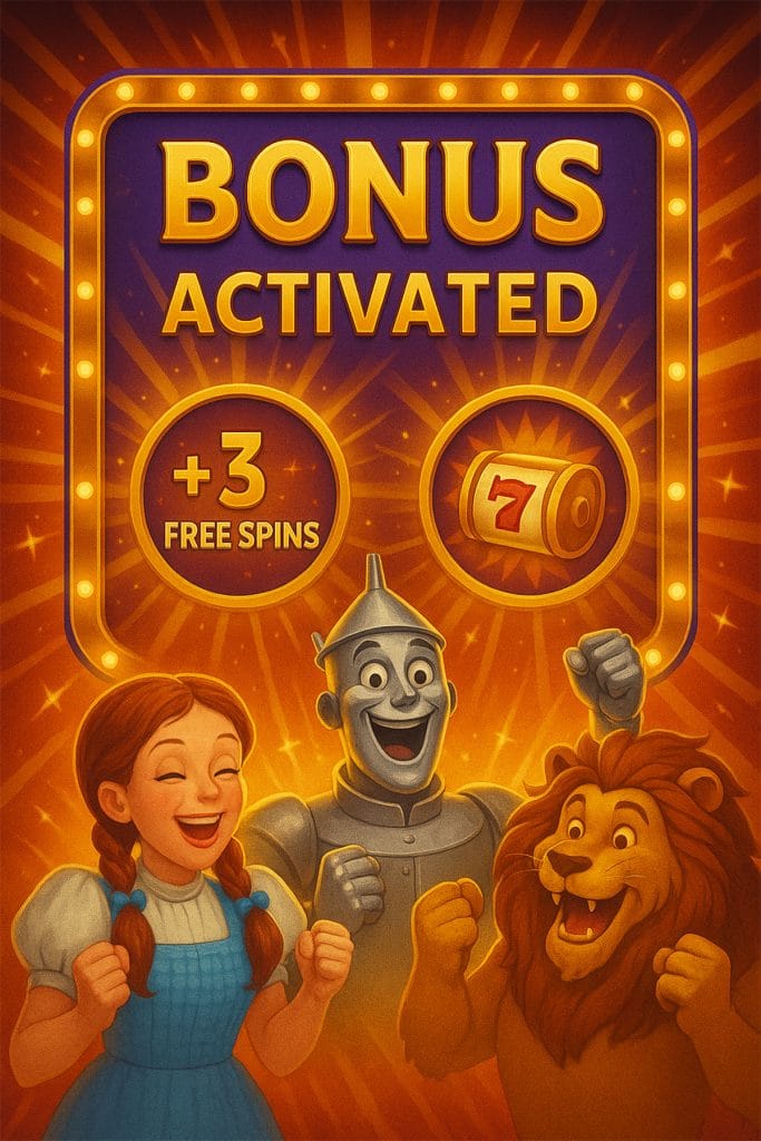 Bonus round with free spins triggered in Wizard of Oz game