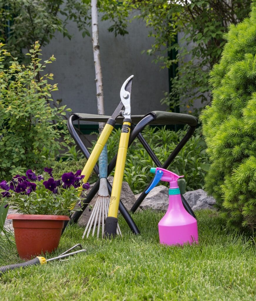 Garden tool cleaning stations