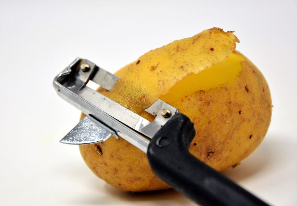 potato, potato peeler, potato peels