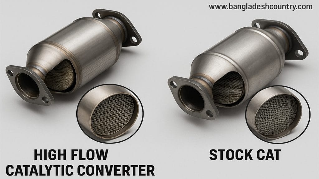 Difference Between High Flow Catalytic Converters and Stock Cats