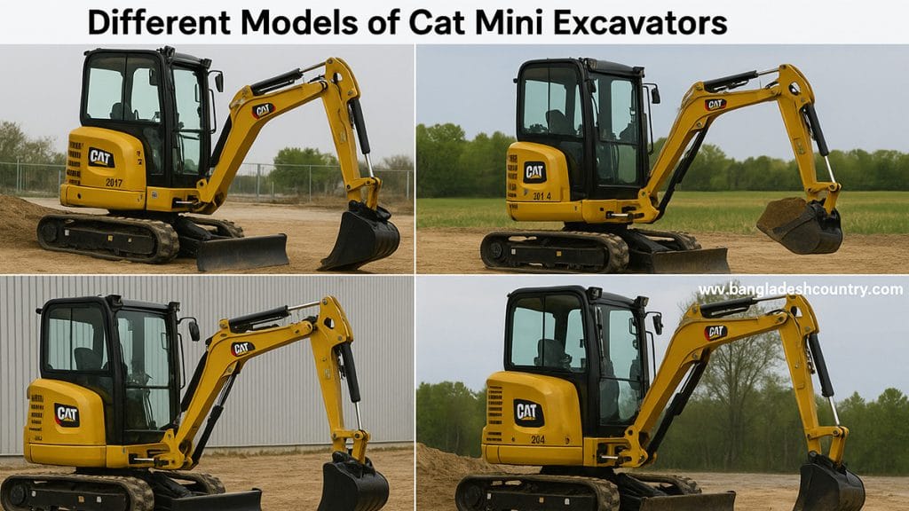 Different Models of Cat Mini Excavators