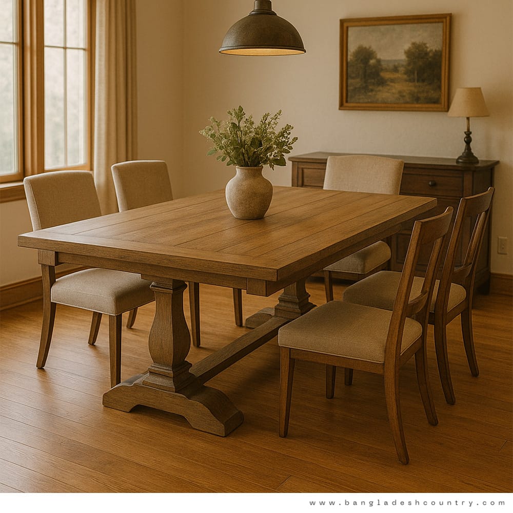 Distressed Oak Expandable Dining Table
