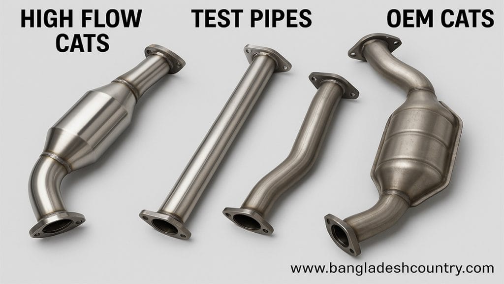 High Flow Cats vs. Test Pipes vs. OEM Cats