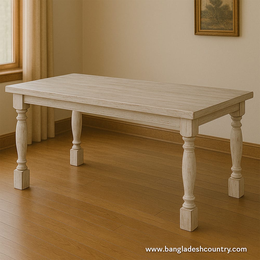 Rustic Whitewashed Western Dining Table