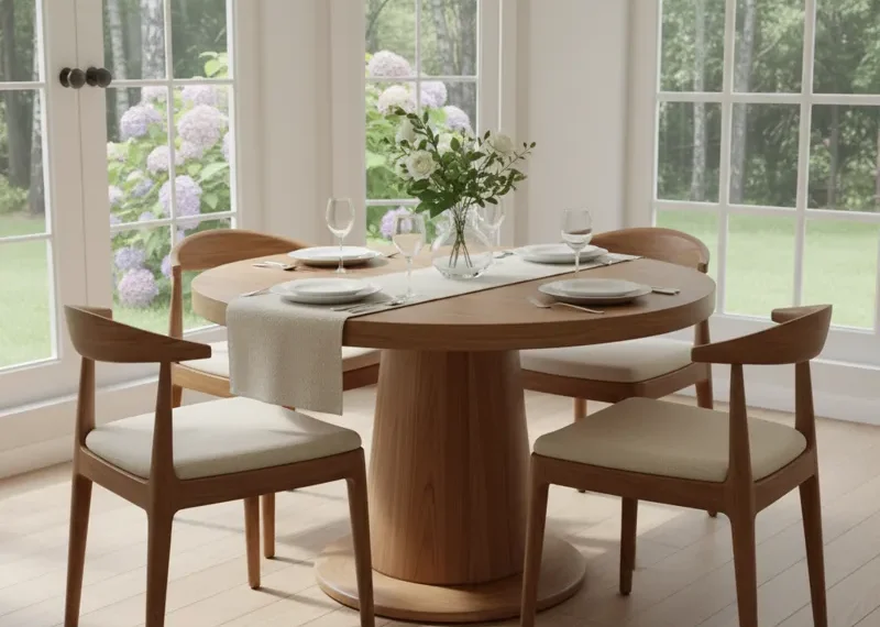 36 inch round dining set with two chairs, perfect for small apartments or kitchen breakfast nooks.