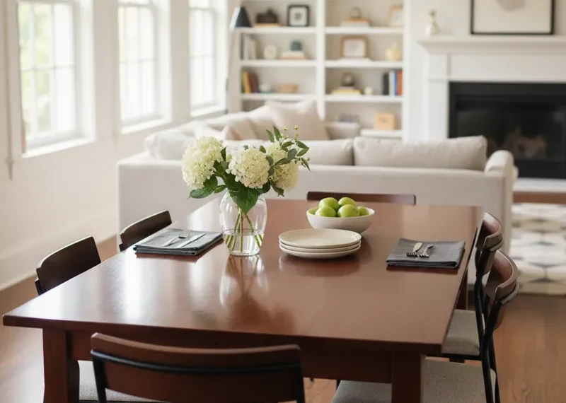 A sturdy 5-foot round folding table with a white surface, ideal for events, dining, or craft projects.