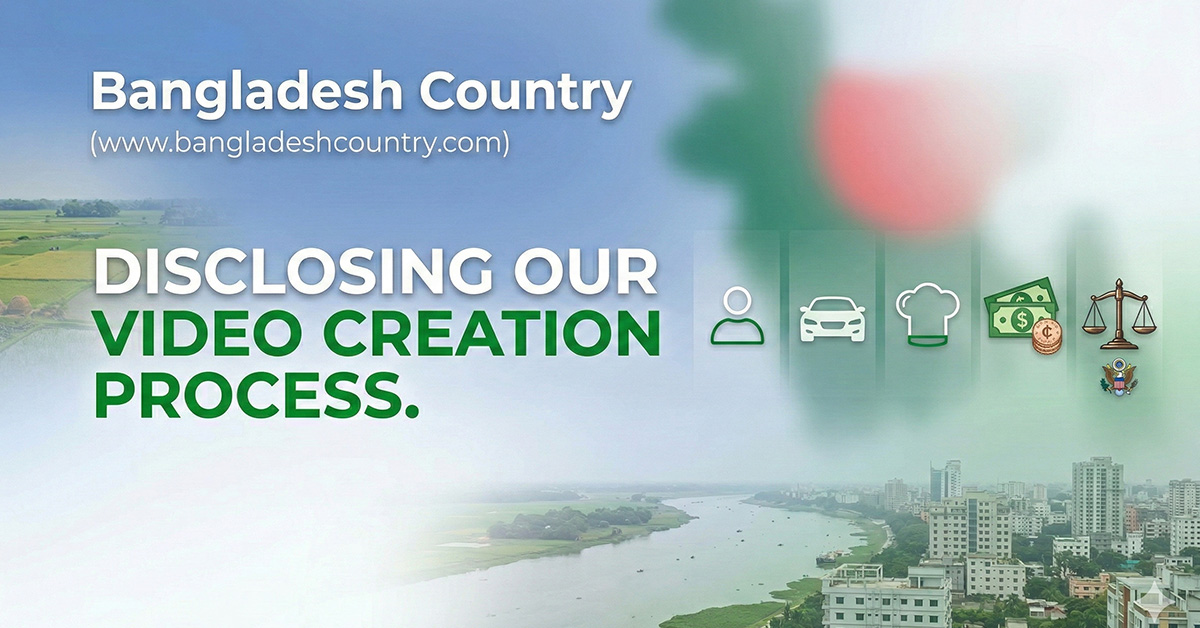 Official banner of Bangladesh Country YouTube Channel disclosing its video creation process for transparency.
