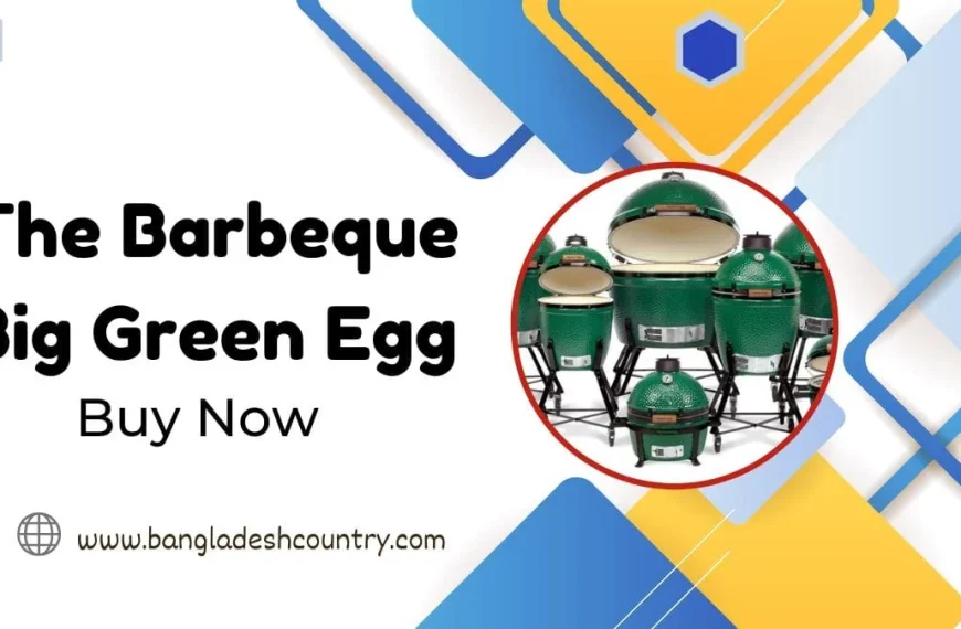 Green Big Green Egg kamado grills in various sizes on display with a 'Buy Now' call to action and website link.