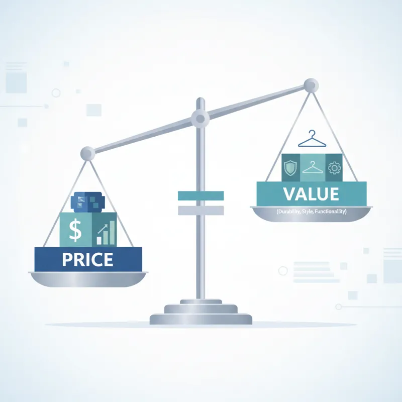 A graphic illustrating a balance scale with