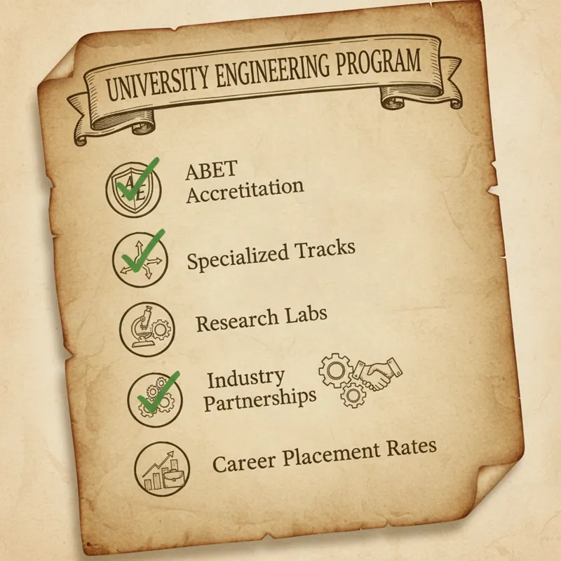 A detailed checklist with checkmarks, focusing on key elements like