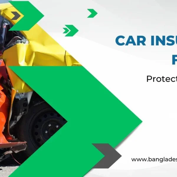 A graphic depicting an orange and a yellow car severely damaged from an accident, serving as a backdrop for the text 'CAR INSURANCE FLORIDA Protect Your Vehicle with the Best Coverage'.