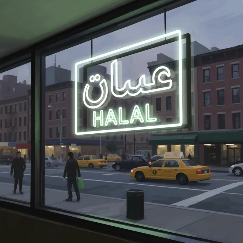 A sign on the window of a Crown Fried Chicken establishment, clearly displaying the word