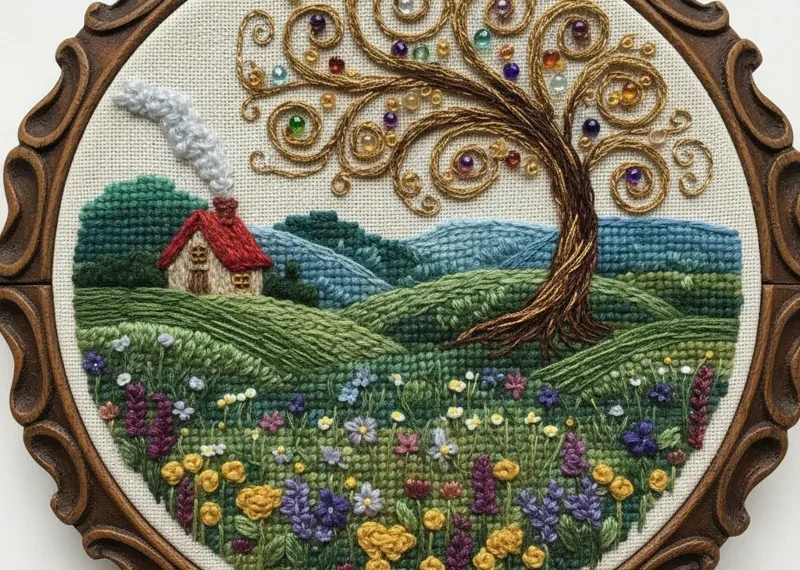 Custom needlepoint canvas featuring a personalized design, handcrafted for unique home decor or thoughtful gifts.