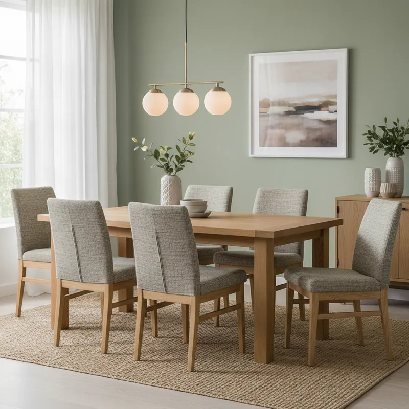 Stylish and affordable dining room chairs in a modern setting, showcasing comfort and design on a budget.