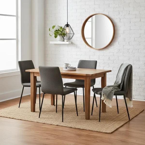 Affordable dining room set under $150 featuring a compact table and two chairs, ideal for small apartments or kitchen nooks. Budget-friendly dining furniture solution.