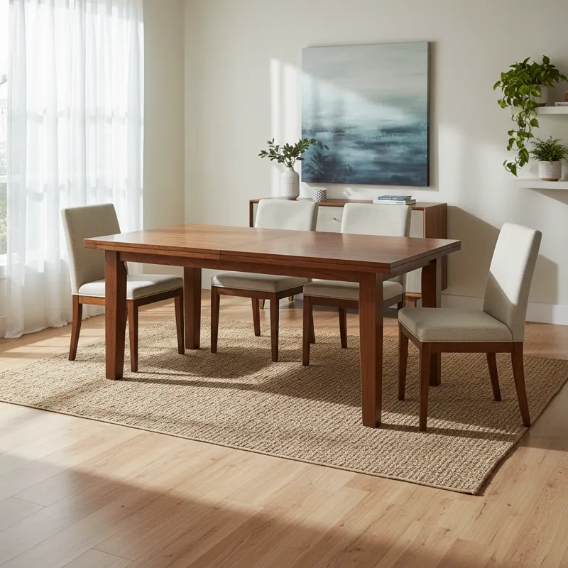 Free wooden dining table with four matching chairs, perfect for a budget-friendly home or a give-away. Used furniture set available for pickup.
