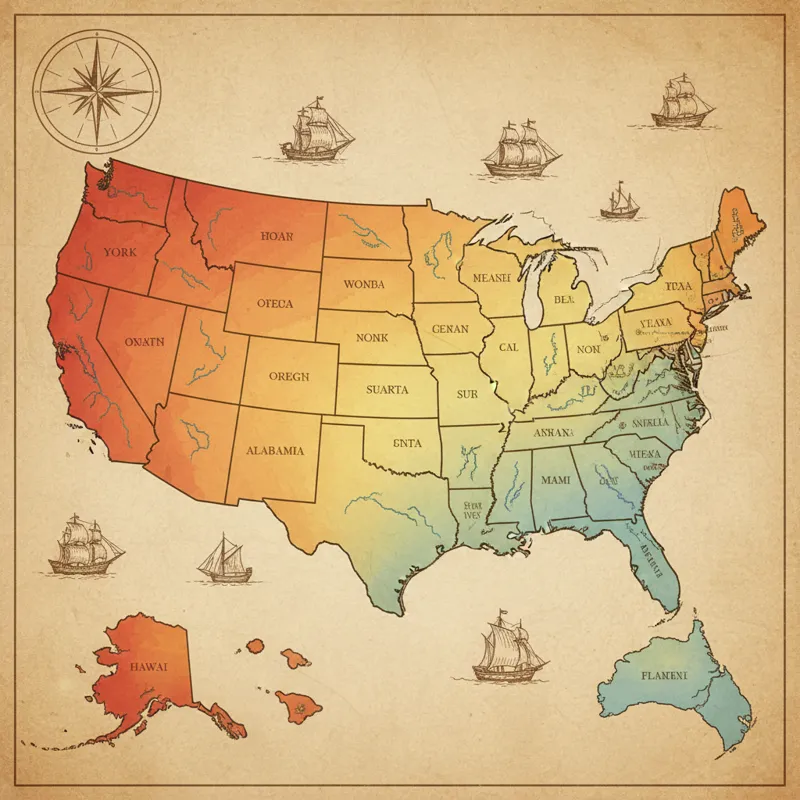 A map of the United States with various regions subtly highlighted, demonstrating cost variations across different states or metropolitan areas.