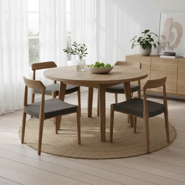 Best 5 Round Oak Dining Table with 4 Chairs