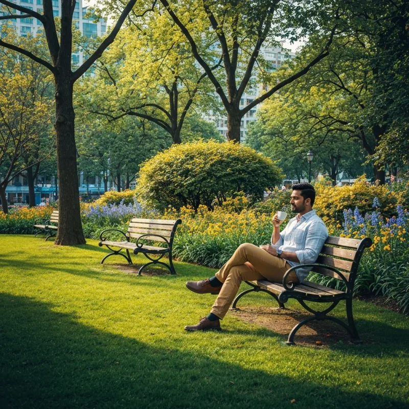 An overhead shot showcasing four different small coffee tables on a neutral background. One is a classic round marble table, another is a narrow recta