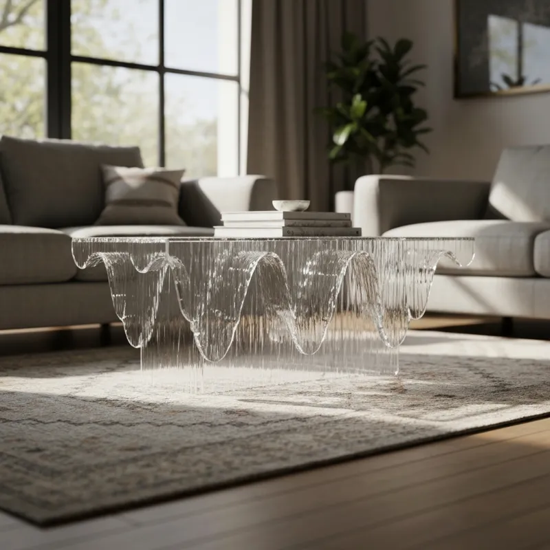 A close-up shot of a clear acrylic