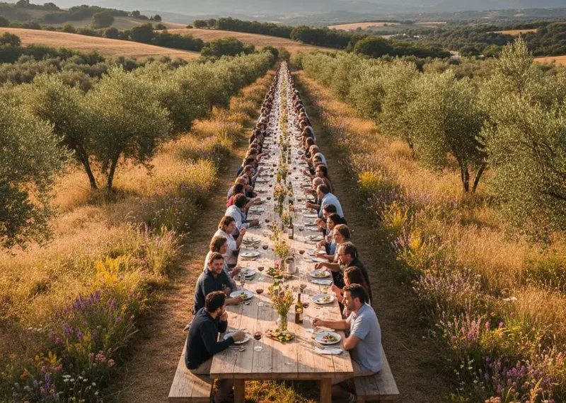 A modern, sleek, and exceptionally tall and long communal table made of light wood, ideal for high-top dining, a bar area, or a standing workstation. The narrow design maximizes space while providing ample surface area along its length.